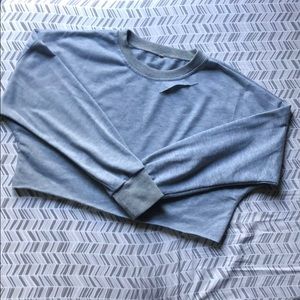 GRAY oversized crop sweater with long sleeve